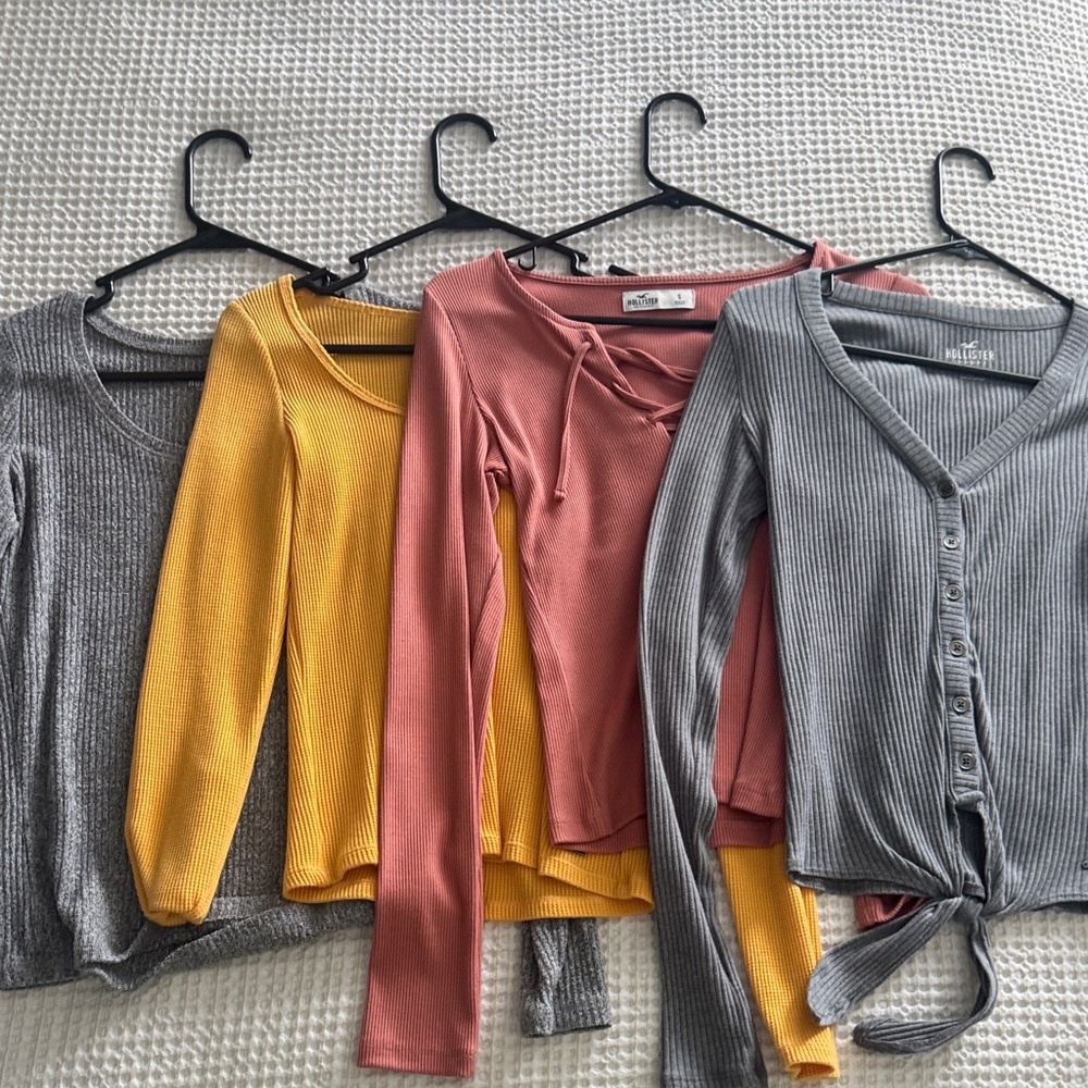 Hollister Long Sleeve Ribbed Tops